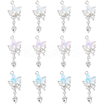 12Pcs 3 Colors Silver Tone Alloy Pendants FIND-HS0002-05-1