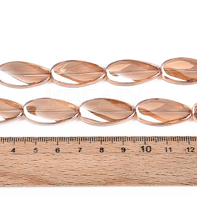 Electroplate Transparent Glass Beads Strands EGLA-N055-02D-1