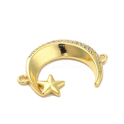 Brass Micro Pave Clear Cubic Zirconia Connector Charms FIND-Z041-16G-1