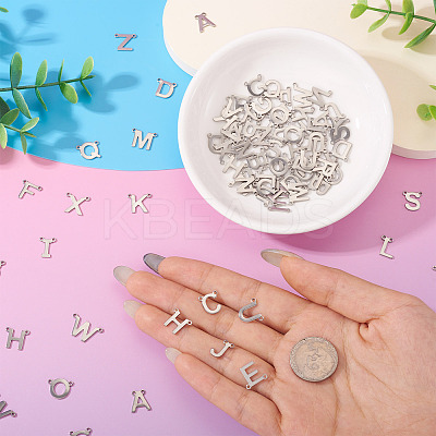 104Pcs 26 Styles Stainless Steel Letter Connector Charms FIND-TA0008-42-1