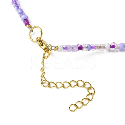 3Pcs 3 Color Natural Cowrie Shell Pendant Necklaces Set with Glass Seed Beaded Chains NJEW-JN04455-1