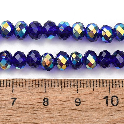 Electroplate Transparent Glass Beads Strands EGLA-A046-01B-02-1