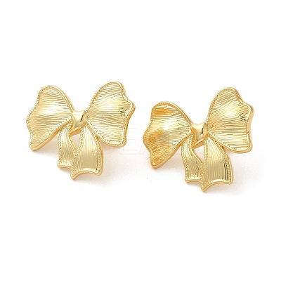 Real 18K Gold Plated Brass Stud Earrings EJEW-G382-11B-G-1