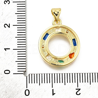 Brass Micro Pave Clear Cubic Zirconia Pendants KK-G521-01G-O-01-1