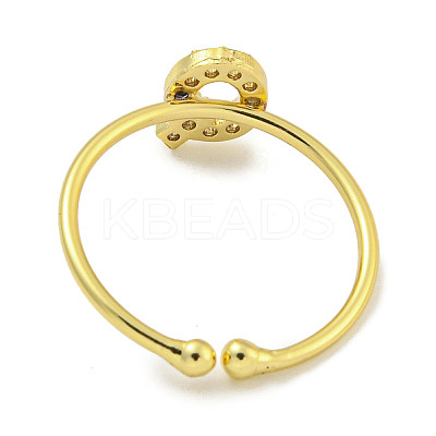 Rack Plating Brass Open Cuff Rings for Women RJEW-F162-02G-Q-1