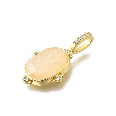 Natural Yellow Quartz Faceted Oval Pendants KK-F899-03D-G-1