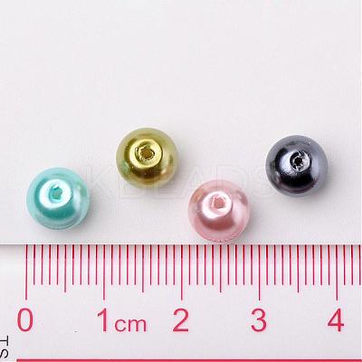 Pastel Mix Pearlized Glass Pearl Beads HY-X006-8mm-12-1