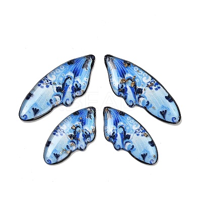 4Pcs 4 Styles Transparent Epoxy Resin Pendants RESI-B032-03E-1