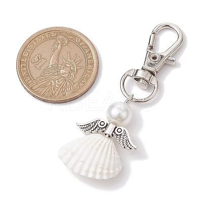 Angel Spiral Shell Pendant Decooration HJEW-JM01964-01-1