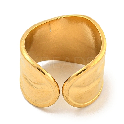 Ion Plating(IP) 304 Stainless Steel Open Cuff Finger Rings RJEW-P114-12G-1