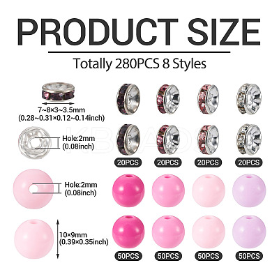 200Pcs 4 Colors Opaque Acrylic Beads MACR-TA0002-53-1