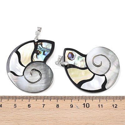 Natural Paua Shell & Black Lip Shell & Yellow Shell Pendants KK-C135-08B-1