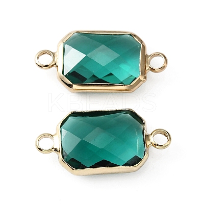 Glass Connector Charms GLAA-WH0036-16F-1