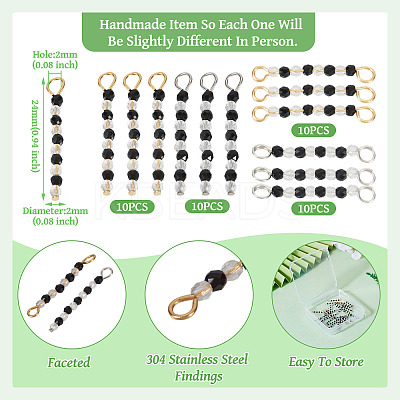 Transparent Glass Beads Connector Charms PALLOY-TA00135-1