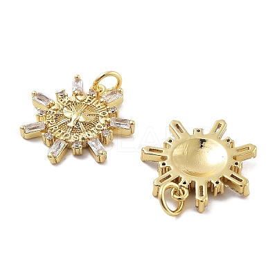 Rack Plating Brass Micro Pave Cubic Zirconia Pendants KK-Z071-56G-1