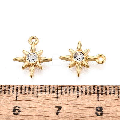 304 Stainless Steel Rhinestone Charms STAS-N110-42G-1