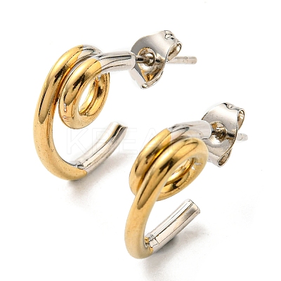 Iron Plating(IP) 304 Stainless Steel Knot Stud Earrings for Women EJEW-F319-02GP-1