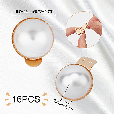 16Pcs Plastic Imitation Pearl Shoe Decoration AJEW-PH0004-47-1