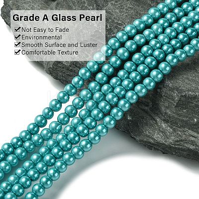 Eco-Friendly Dyed Glass Pearl Round Beads Strands LS-HY-A002-4mm-RB073-1