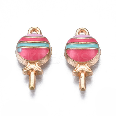 Rack Plating Alloy Enamel Pendants PALLOY-N172-038B-1