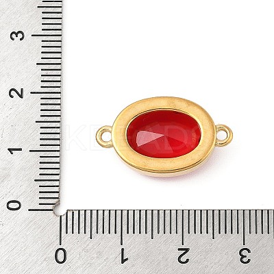 304 Stainless Steel Cubic Zirconia Oval Connector Charms STAS-P380-78G-01-1