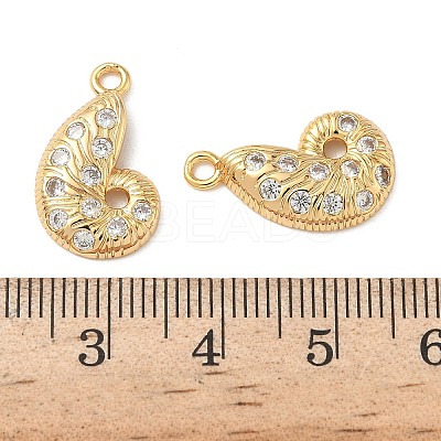 Ocean Brass Micro Pave Clear Cubic Zirconia Charms KK-B160-42G-03-1