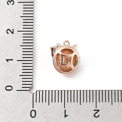 Brass Pave Cubic Zirconia Pendants KK-E791-01RG-1