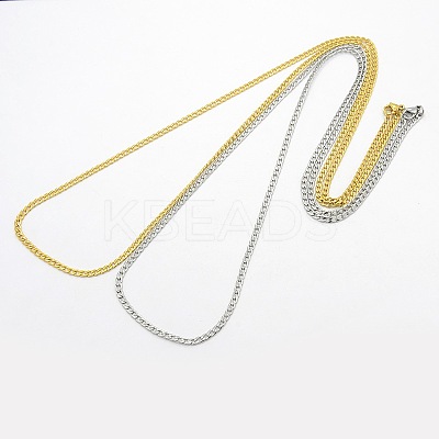 304 Stainless Steel Curb Chain Necklaces STAS-O037-95-1