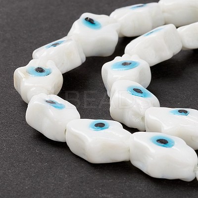Handmade Evil Eye Lampwork Beads Strands LAMP-F024-02B-1