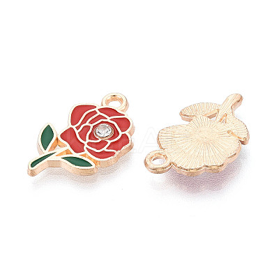 Alloy Rhinestone & Enamel Pendants ENAM-T024-63A-G-1