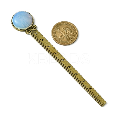 Round Tibetan Style Retro Alloy Bookmark Rulers AJEW-JK00264-1