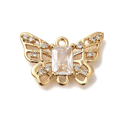 Brass Micro Pave Cubic Zirconia Pendants KK-M301-02G-1