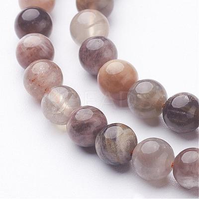 Natural Black Sunstone Bead Strands G-G947-29-6mm-1