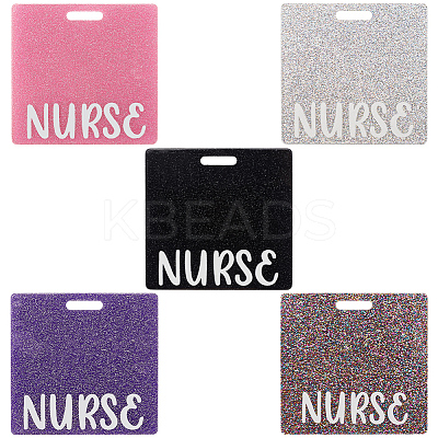 5Pcs 5 Colors Acrylic Big Pendants MACR-CN0001-01B-1