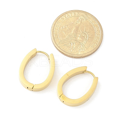 304 Stainless Steel Oval Hoop Earrings for Women EJEW-C096-66G-1
