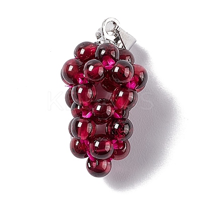 Natural Garnet Cluster Pendants G-G928-01P-1