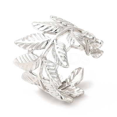 Non-Tarnish 201 Stainless Steel Open Cuff Ring RJEW-E063-53P-1