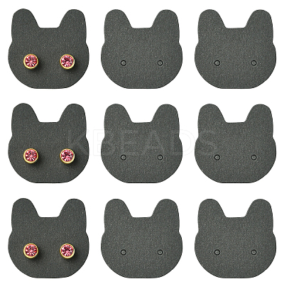 100Pcs Cat Shaped Paper Earring Display Cards EDIS-YW0001-09A-1
