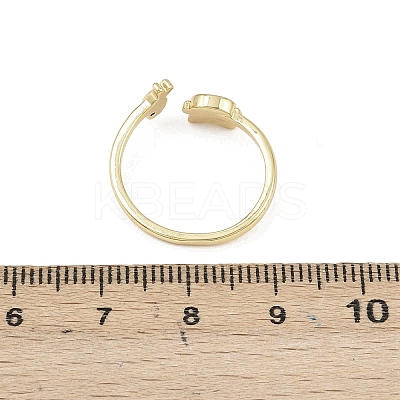 Brass Micro Pave Cubic Zirconia Open Cuff Rings for Women RJEW-K308-01A-G-1