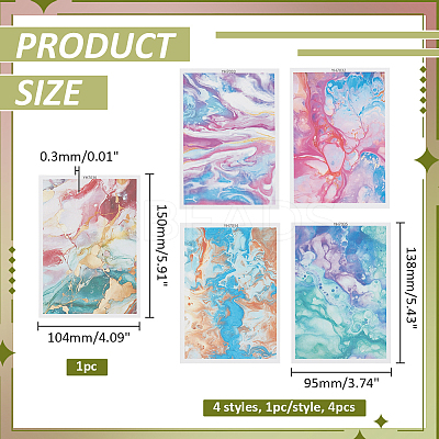 5Pcs 5 Styles Ceramics Clay Water Transfer Paper DIY-ME0001-99B-1