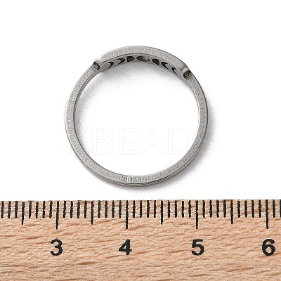 201 Stainless Steel Moon Phase Finger Ring for Women RJEW-A006-04P-1-1