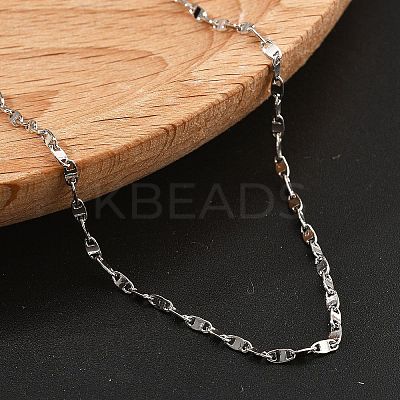 Brass Link Chain Necklaces for Women NJEW-D302-46P-1