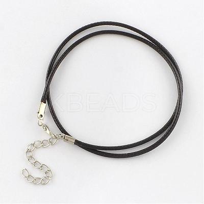 Waxed Cotton Cord Necklace Making MAK-S032-2mm-113-1