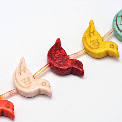 Bird Synthetic Turquoise Bead Strands G-M150-25-1