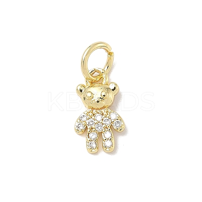 Brass Micro Pave Cubic Zirconia Charms ZIRC-I356-15G-04-1