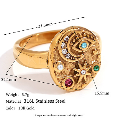 304 Stainless Steel Rhinestone Finger Rings WG3D517-02-1