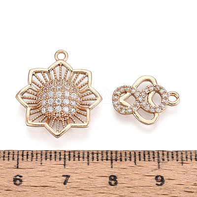Brass Micro Pave Cubic Zirconia Pendants KK-T072-48G-1