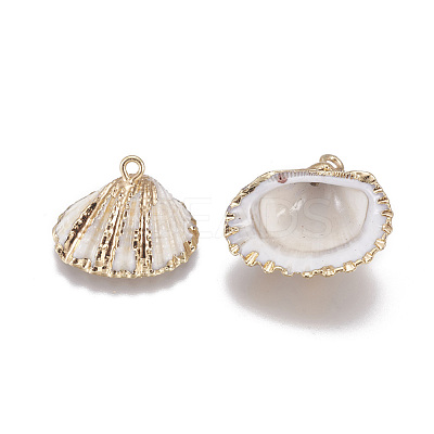 Electroplate Shell Pendants SSHEL-O019-16A-G-1