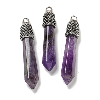Natural Amethyst Pointed Big Pendants G-F766-02AS-06-1