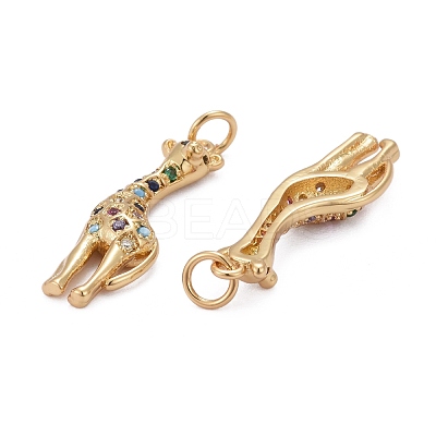 Brass Micro Pave Colorful Cubic Zirconia Pendants ZIRC-Z011-11G-1